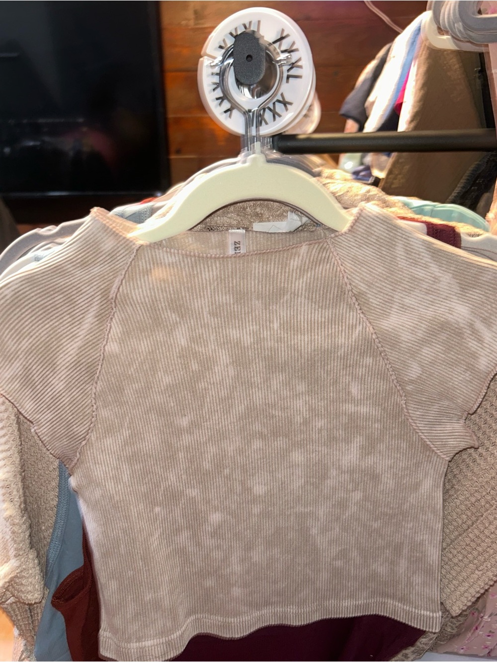 Soft Ribbed Crop Top - Blush